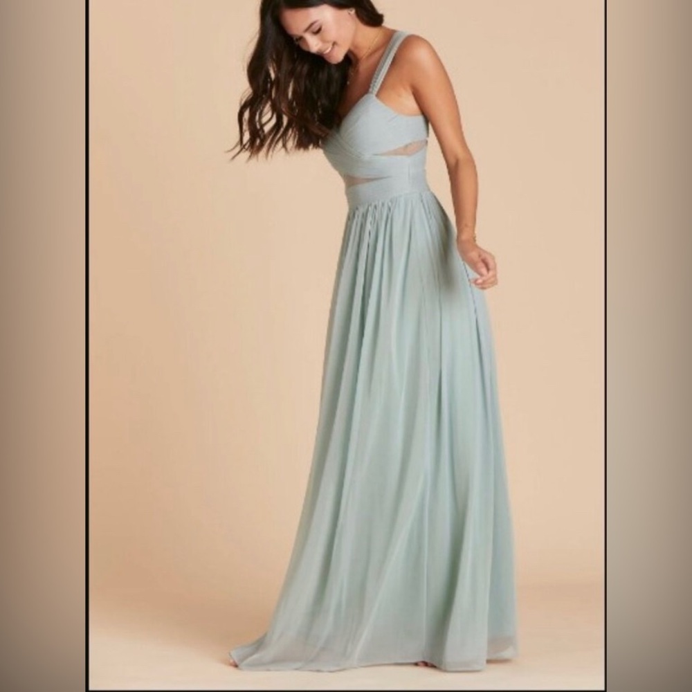 Birdy Grey Green One Shoulder Maxi Dress for Weddings